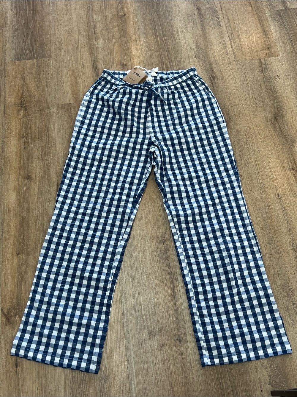 Women's Navy & White Gingham Pajama Pants